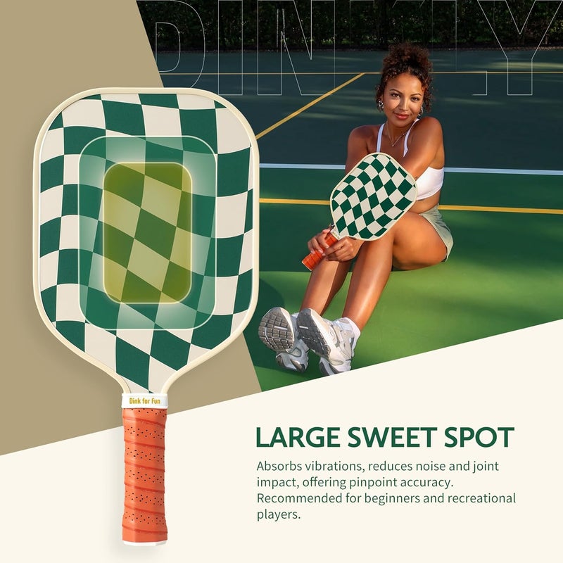 Dinkly Pickleball Paddles Set of 2/4- USAPA Approved Graphite/Fiberglass Pickleball Racket, 2 Pickleball Rackets, 4 Balls and 1 Portable Carry Bag, Aesthetic Pickle Ball Set for Men Women Beginners - Image 4
